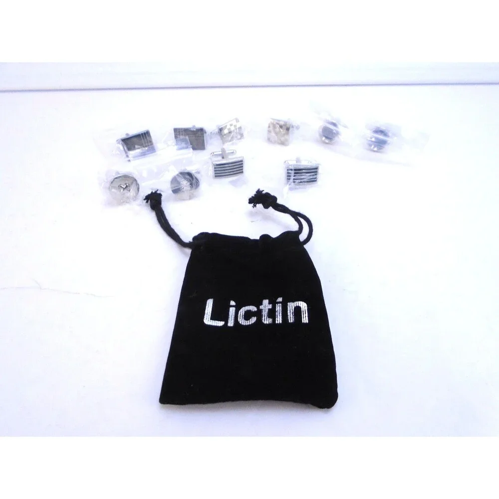 Lictin Men's Cufflinks Cuff Links for Men, Stainless Steel Tuxedo Shirt Cuff...